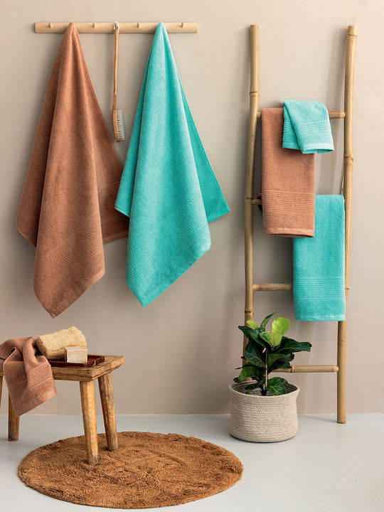 24home.gr Bath Towel Set 3pcs Mint Weight 550gr/m²