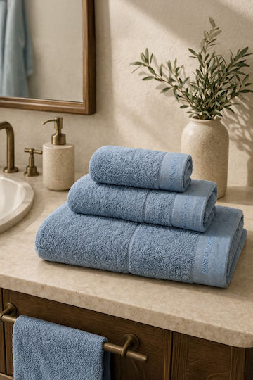 Nima Bath Towel Set 3 pcs Essence Essence Blue Weight 450gsm