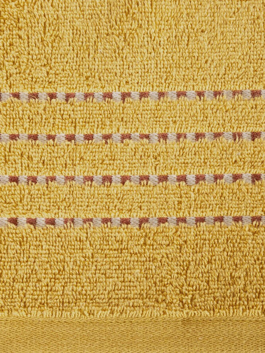 Eurofirany Πετσέτα Προσώπου Fiore 50x90εκ. Yellow Βάρους 500gr/m²