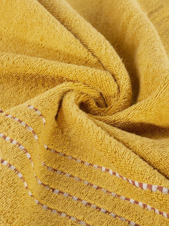 Eurofirany Πετσέτα Προσώπου Fiore 50x90εκ. Yellow Βάρους 500gr/m²