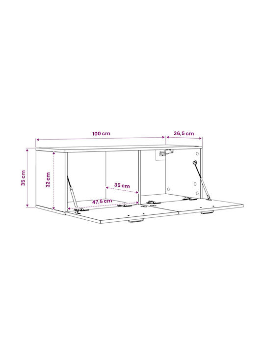 Dulap Suspendat Din Lemn Prelucrat 100x36.5x35cm