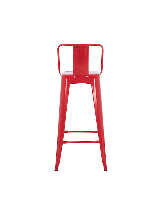 Hocker Bar mit Rückenlehne Metall Red 42x42x100cm