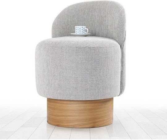 Hocker Für das Wohnzimmer Gepolstert mit Stoff Barren Grey-natural 47x47x66cm