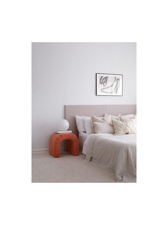 Hocker Für das Wohnzimmer Gepolstert mit Samt Coral 51x46x45cm