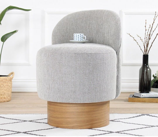 Hocker Für das Wohnzimmer Gepolstert mit Stoff Barren Grey-natural 47x47x66cm