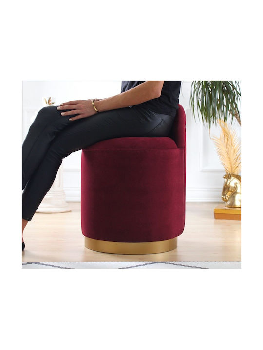 Hocker Für das Wohnzimmer Gepolstert mit Samt Dover Bordo-gold