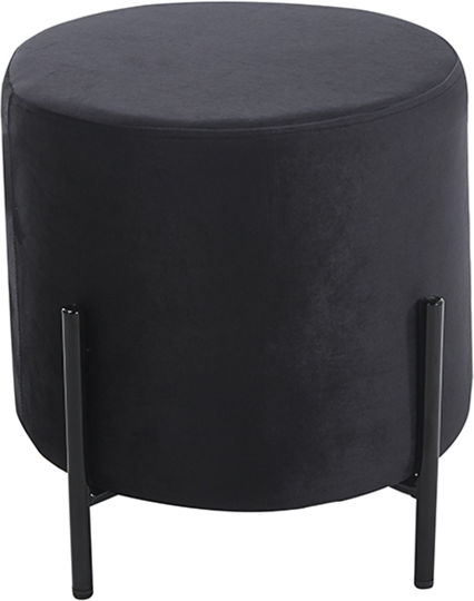 Hocker Für das Wohnzimmer Gepolstert mit Samt Bella Schwarz 37x37x38cm