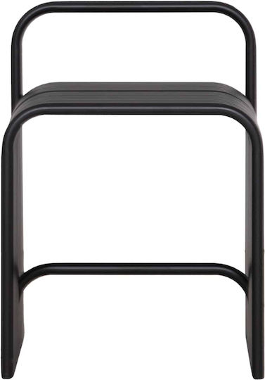 Taburet Cameră de Zi Metalic Negru 40x38x55cm