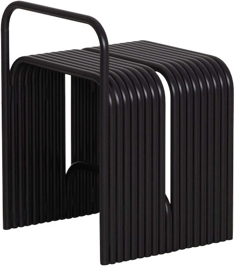 Taburet Cameră de Zi Metalic Negru 40x38x55cm