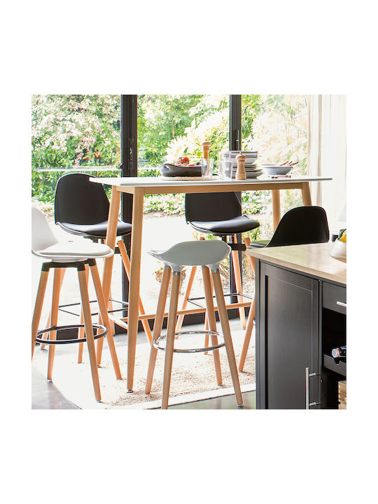 Bar Stool With Backrest Made of Polypropylene Maxon White 40x43x92cm