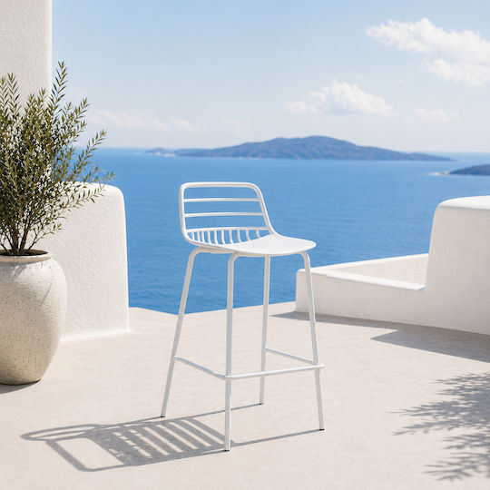 Hocker Bar Metall White 44x40x88cm