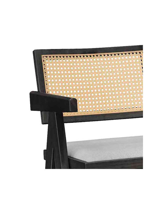 Barhocker mit Rückenlehne Hölzernes Winslow Schwarz 2 Stück 51,5x53,6x22cm