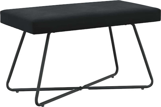 Samt Tabouret Schwarz 80x40x45cm