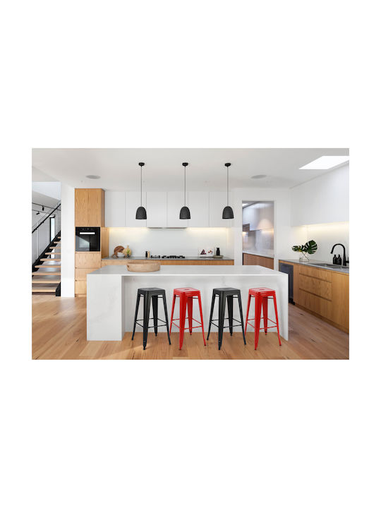 Hocker Bar Metall Lirex Rot 5Stück 41.5x41.5x76.5cm