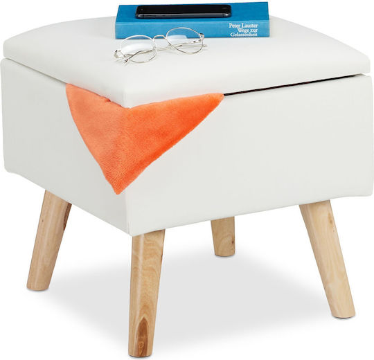 Relaxdays Hocker Für Das Wohnzimmer Mit Stauraum Weiß 40x40x40cm Relaxdays Hocker Für Das Wohnzimmer Mit Stauraum Weiß 40x40x40cm