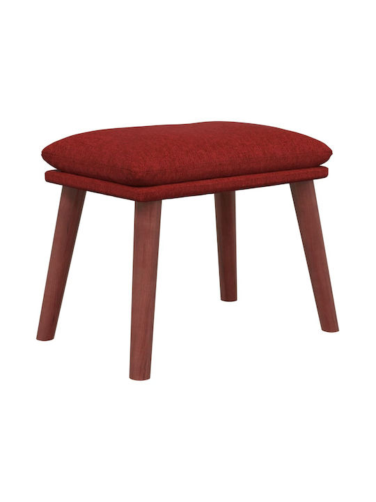 Stool Footstool Upholstered with Fabric Bordeaux 45x29.5x39cm