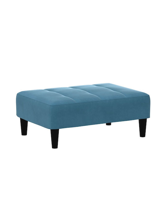 Stool Footstool Upholstered with Velvet Blue 77x55x31cm
