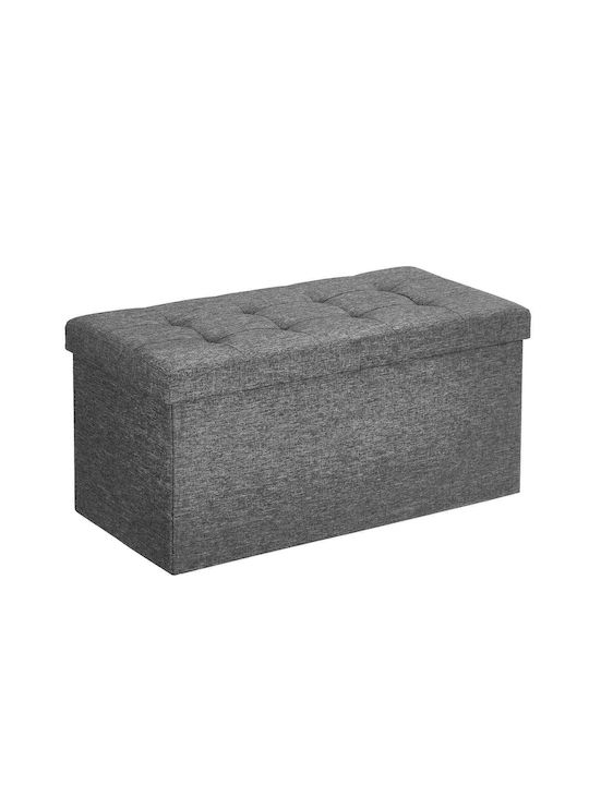 Stool For Living Room With Storage Space Wooden Gray 38x76x38cm