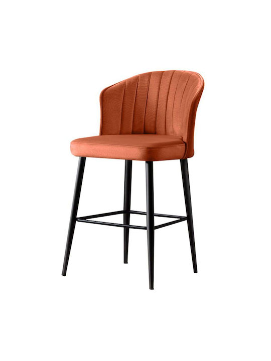 Σκαμπό Μπαρ Μεταλλικό Terracotta-black 4τμχ 52x42x97εκ.