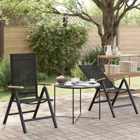 Scaun Negru 2 Buc 58x73x111.5 cm Scaun Negru 2 Buc 58x73x111.5 cm