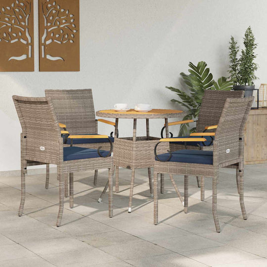 Gartenstühle Grau 4Stück 59,5x50x88cm Gartenstühle Grau 4Stück 59,5x50x88cm