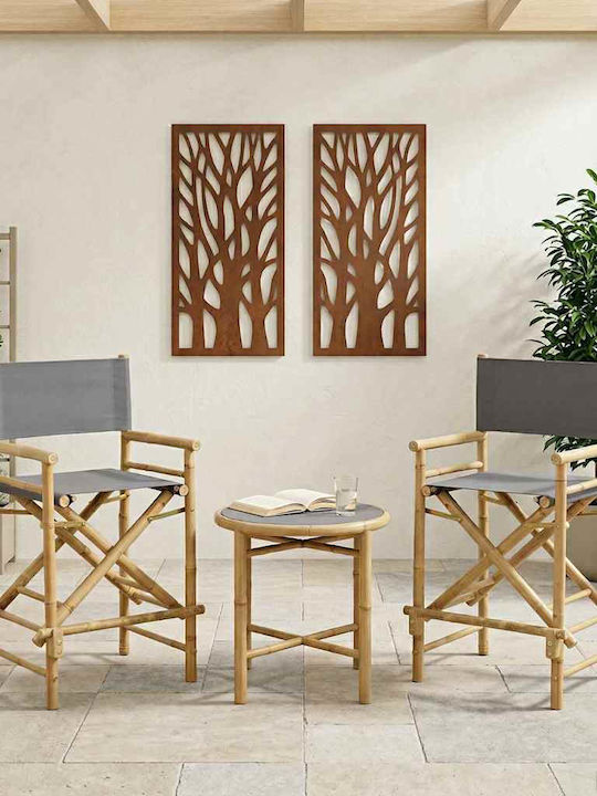 Wooden Director Chair Brown 2 Pieces