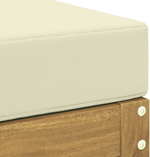 Wooden Outdoor Chair White with Cushion 43x43x45cm