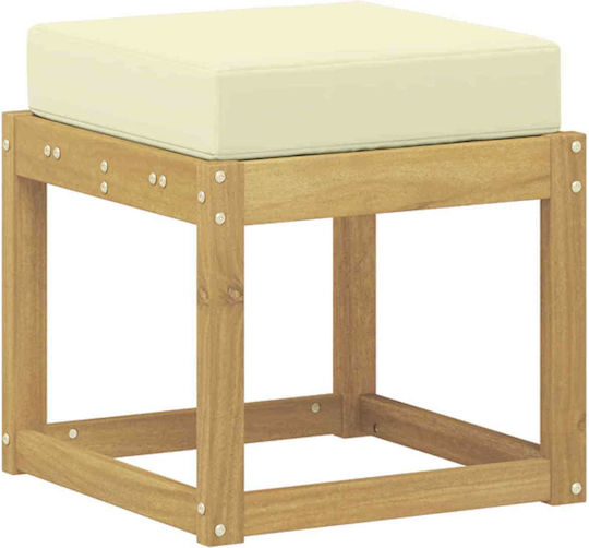 Wooden Outdoor Chair White with Cushion 43x43x45cm