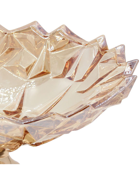 Keskor Decorative Glass Brown Bowl 32x32x18cm