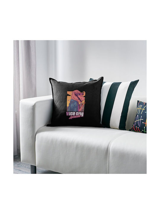 Koupakoupa Sofa Cushion Vice City Leonida 100% Cotton Black 50x50cm