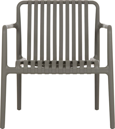 Fotoliu de Exterior din Polipropilenă Lounge Verde Olive 66x77x76cm