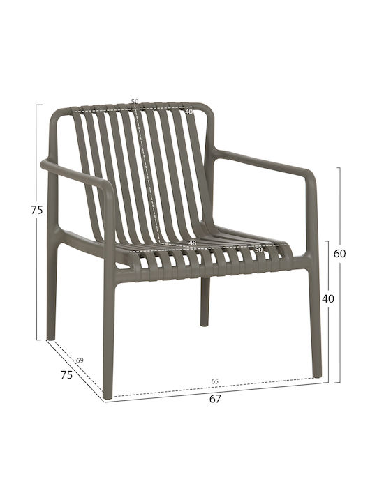Gartenstühle Polypropylen Lounge Olive Grün 66x77x76cm