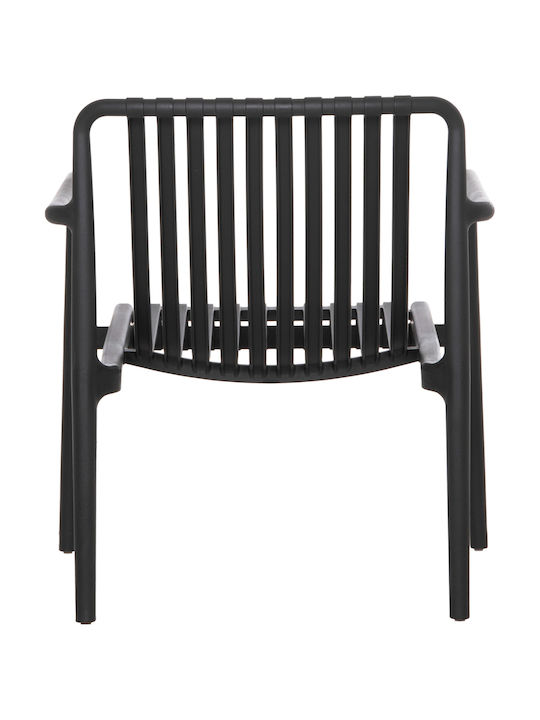 Fotoliu de Exterior din Polipropilenă Lounge Negru 66x77x76cm