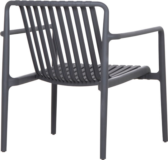 Gartenstühle Außenbereich Polypropylen Lounge Grau 66x77x76cm