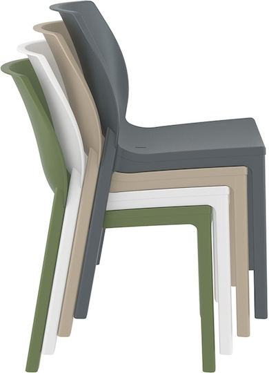 Scaun de Exterior din Polipropilenă Nora Black 51x59x80cm