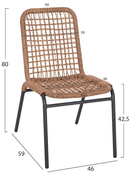 Outdoor Chair Aluminum Spano Anthracite-beige 2pcs 46x59x80cm
