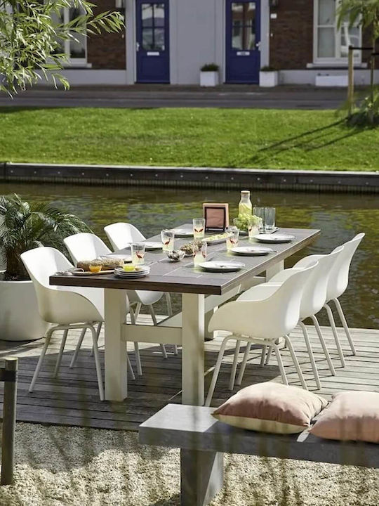 Gartenstühle Kunststoff Weiß 2 Stück 55x58x85cm