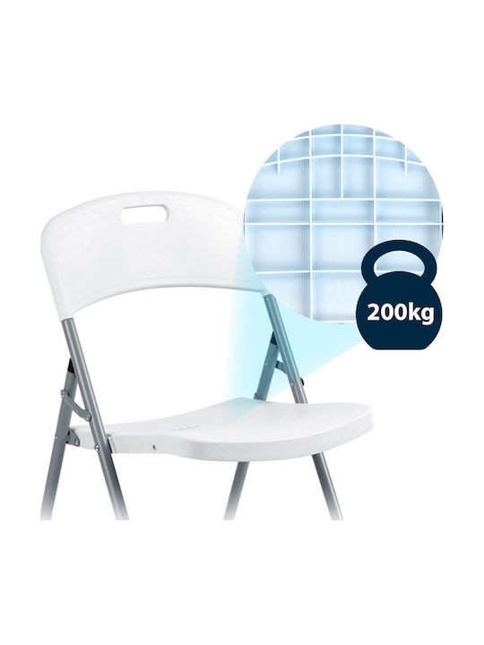 Scaun de catering Plastic Alb 2buc 46x50x80cm