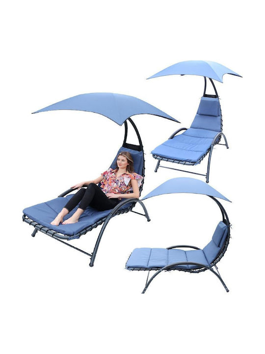 Metallic Outdoor Armchair Navy Blue