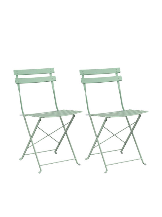 Outdoor-Stuhl Metallisch Fantastic Mint 2Stück 42x42εκ.