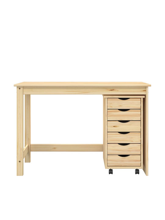vidaXL Schreibtisch Moss aus Massivholz Braun 112x50x75cm
