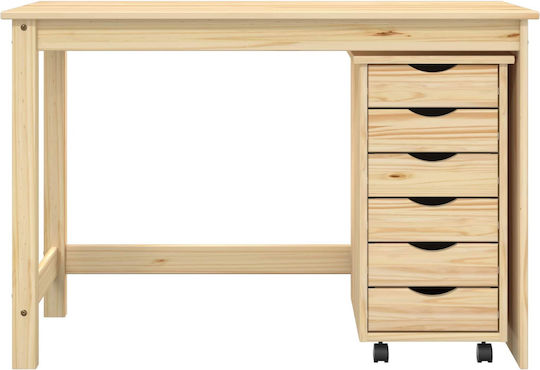 Γραφείο Moss από Μασίφ Ξύλο Καφέ 112x50x75εκ.