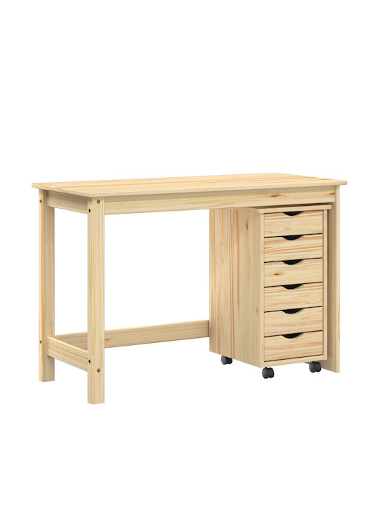 vidaXL Schreibtisch Moss aus Massivholz Braun 112x50x75cm