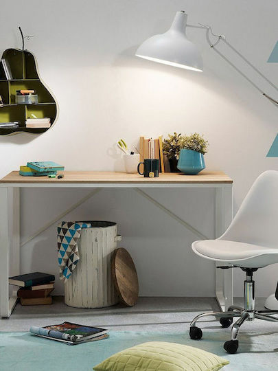 Schreibtisch Forma Holz White / Sonoma mit Metallbeinen 120x60x75cm
