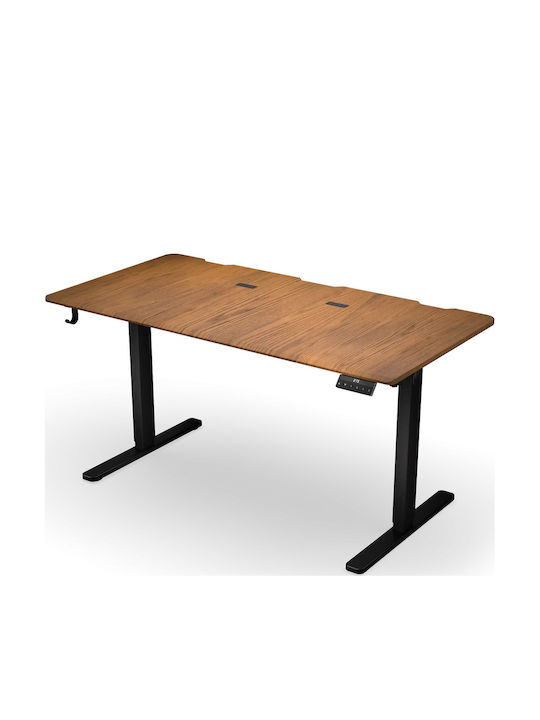 Ηλεκτρικό Γραφείο Gaming Atlas Ξύλινο Dark Wood