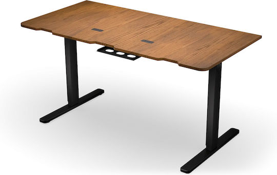 Ηλεκτρικό Γραφείο Gaming Atlas Ξύλινο Dark Wood
