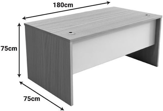 Бюро Armadi Дървено Бяло 180x75x75см