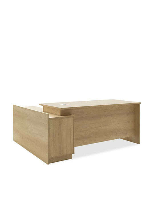Birou Profesional Colțar Amazon Din Lemn Bej 180x160x76 cm