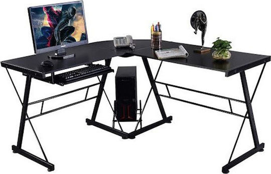 Birou de calculatoare Colțar 250x170x73cm Negru Birou de calculatoare Colțar 250x170x73cm Negru