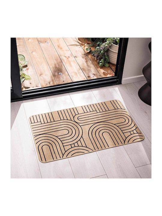 Douceur d'Intérieur Rectangular Kitchen Mat with Anti-slip Underlay Beige 45x75εκ.